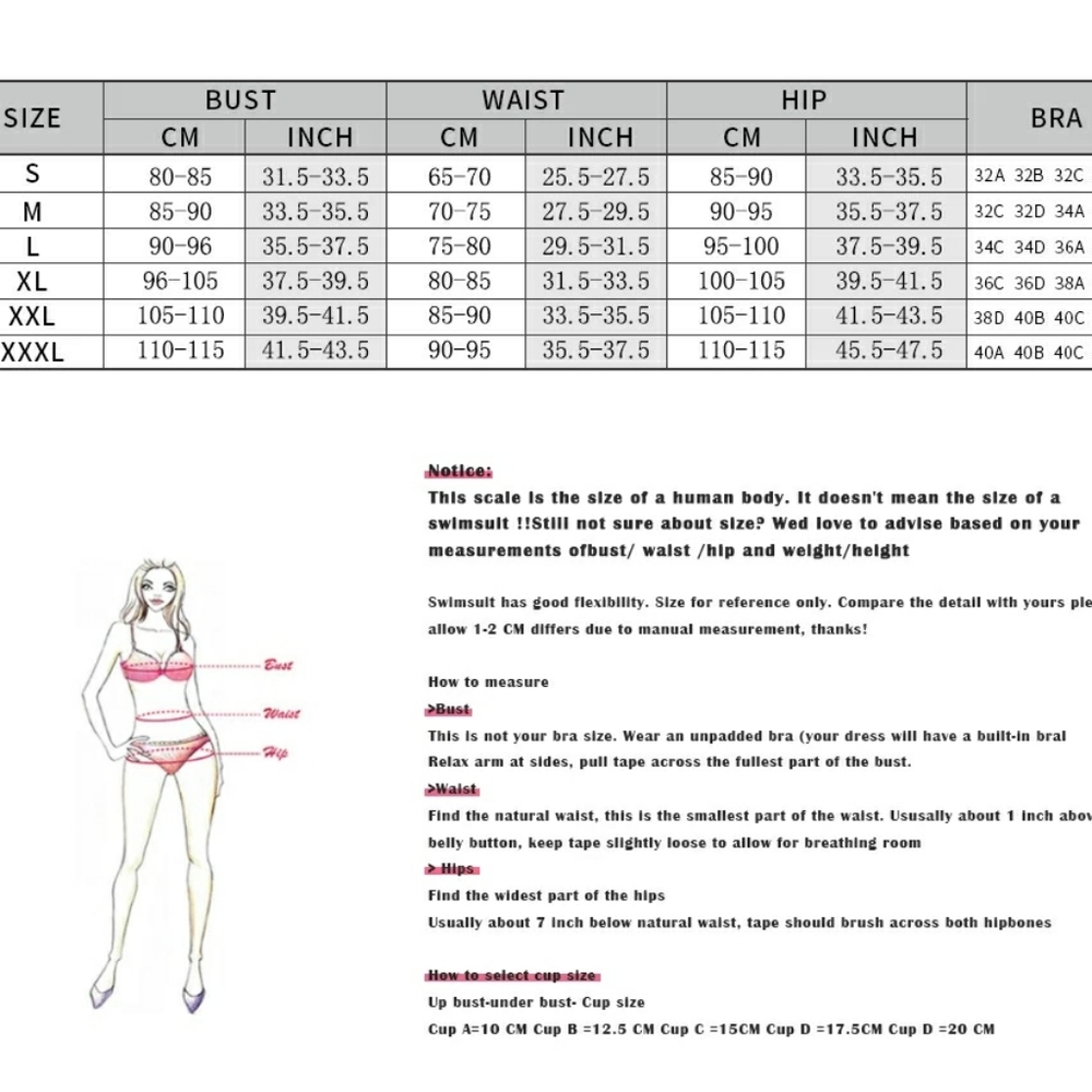 New Push Up Top Bikini Set Swimsuit - Picture 8 of 8